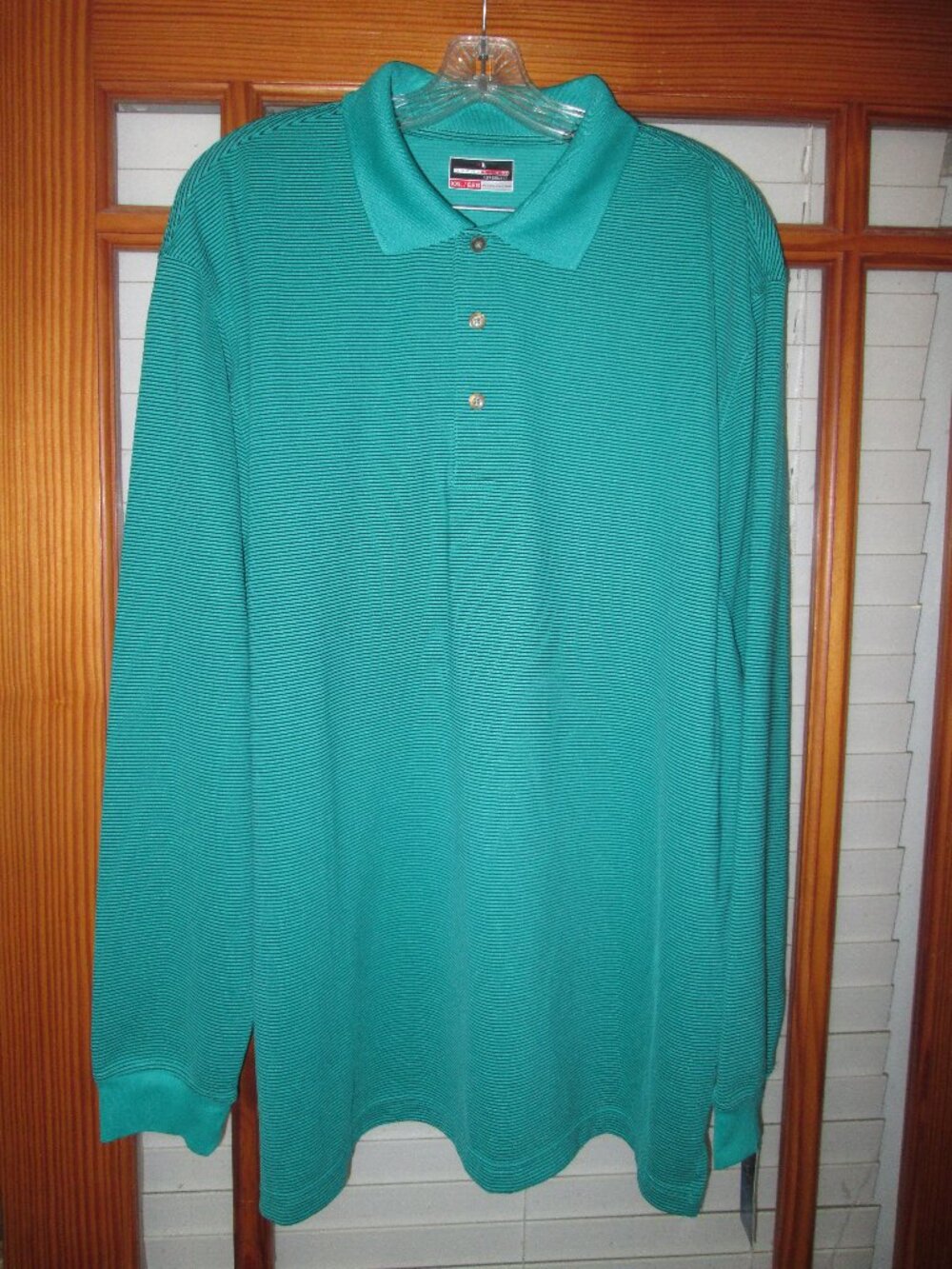 Grand Slam Performance Polo Shirt Men's XXL Long Sleeve Striped Stay Dry NEW